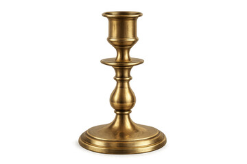 Elegant golden candlestick isolated on transparent background, perfect for adding a touch of vintage charm to designs