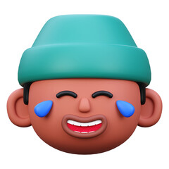 Fototapeta premium 3d render laughing cartoon emoji