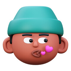 Fototapeta premium 3d render shy cartoon emoji