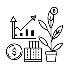 Financial Growth and Investment Icon Set