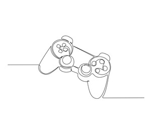Game Joysticks  outline drawing illustration. one continuous line drawing of Game console controler.
