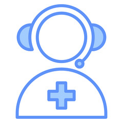 Obraz premium Call Center Outline Blue Color Icon
