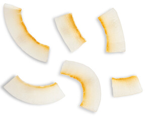 'coconut chips isolated on transparent background'