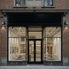 sign mockup on a boutique store exterior