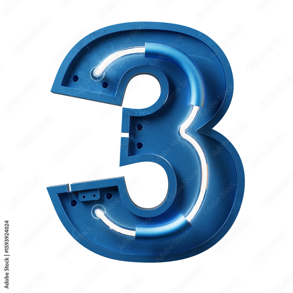 Aufkleber bright neon font with fluorescent tubes.metallic futuristic cyberpunk alphabet. 3d rendering isolate