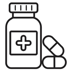 medicine bottle and pills