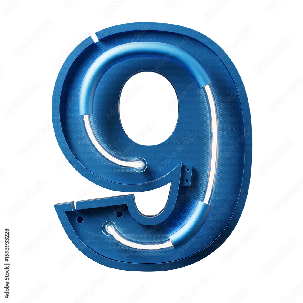 Aufkleber bright neon font with fluorescent tubes.metallic futuristic cyberpunk alphabet. 3d rendering isolate