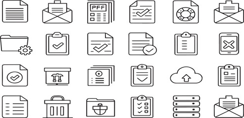 Office & Workspace Icons – Clean Vector Set of Productivity Tools, Desk Items & Business Essentials