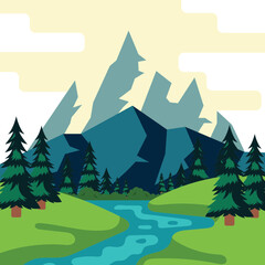 Mountain Landscape Illustration