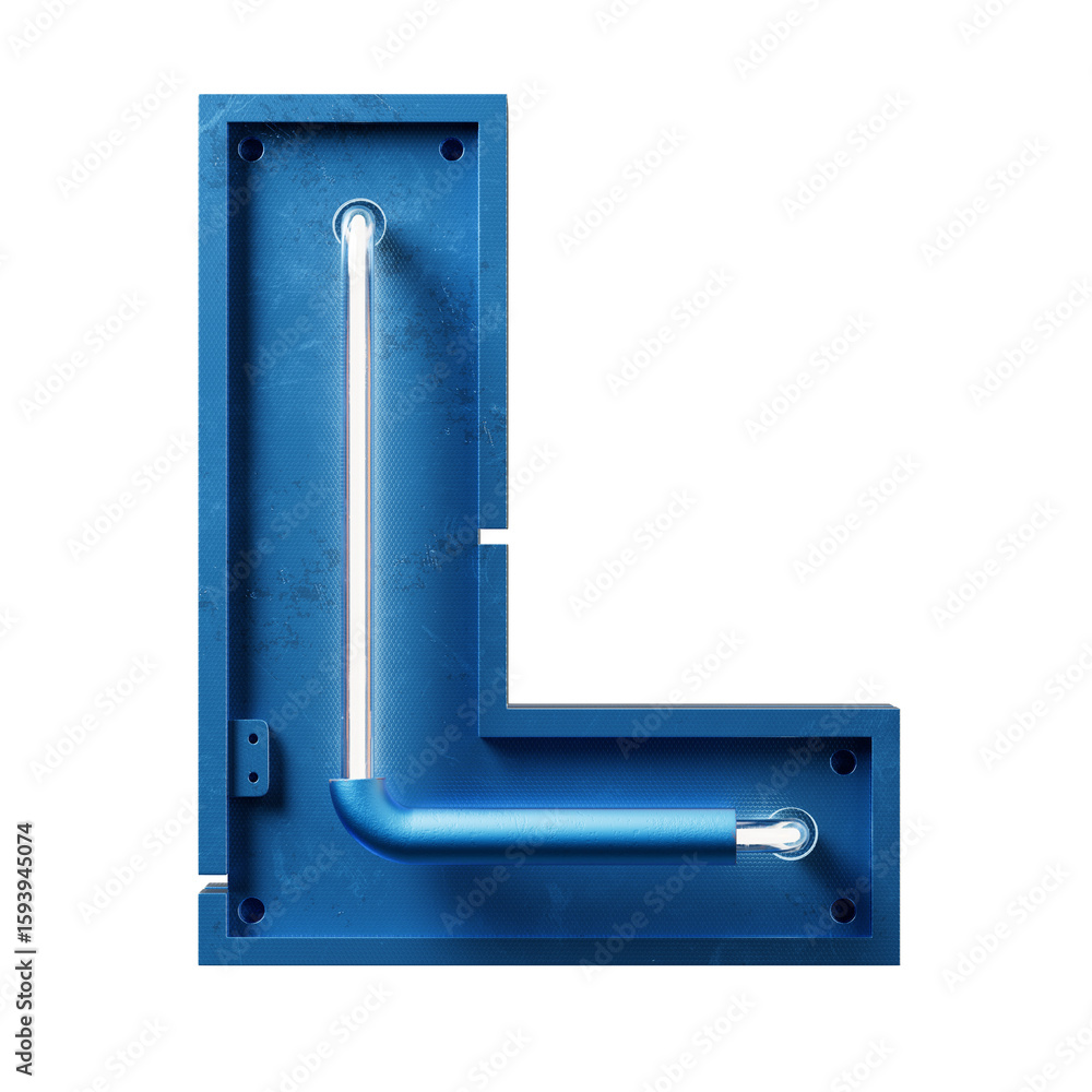 Poster bright neon font with fluorescent tubes.metallic futuristic cyberpunk alphabet. 3d rendering isolate