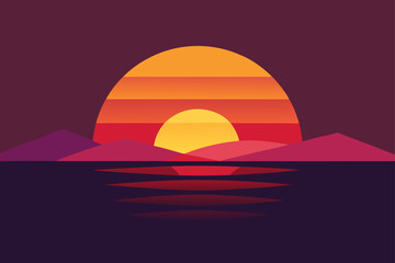 Obraz premium Arctic Sunset with Melting Icebergs and Pink Reflections