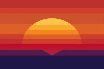 Obraz premium Abstract Sunset with Flowing Gradients and Geometric Shapes