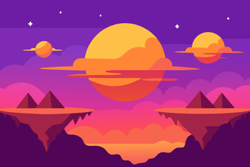 Soft Color Tones in Bokeh Sunset Scene