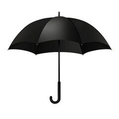 A black umbrella isolated on a transparent background
