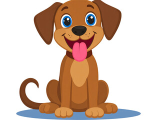 Obraz premium Happy Dog with Tongue Out 