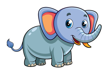 Obraz premium Cartoon Elephant Vector Clipart Illustration for Kids Animal Art