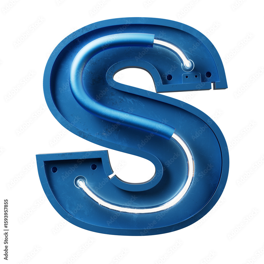 Poster bright neon font with fluorescent tubes.metallic futuristic cyberpunk alphabet. 3d rendering isolate