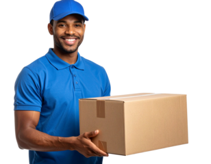 Parcel Delivery Man Handing Over Package 