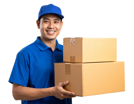 Parcel Delivery Man Handing Over Package