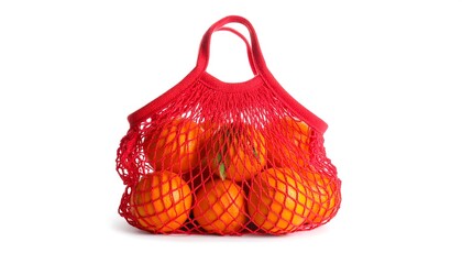 Red mesh bag filled with oranges (2)