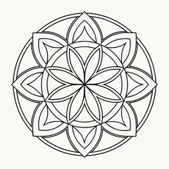Minimalist Geometric Mandala - Flat Vector Illustration
