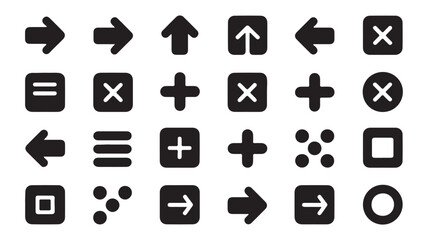 "Arrow, Plus, Minus, and Navigation Icons &ndash; UI Directional and Action Symbols"