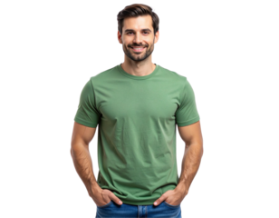Green T-shirt with Relaxed Stance – Casual Look