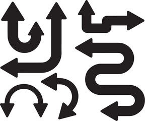 Vector Arrows Set – Black Direction Icons Collection

