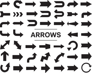 Vector Arrows Set &ndash; Black Direction Icons Collection

