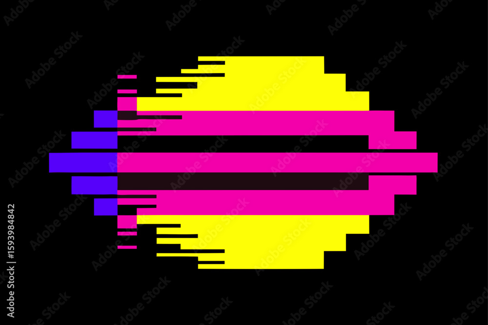 Fototapete Glitch Effect Design with Distorted Graphics