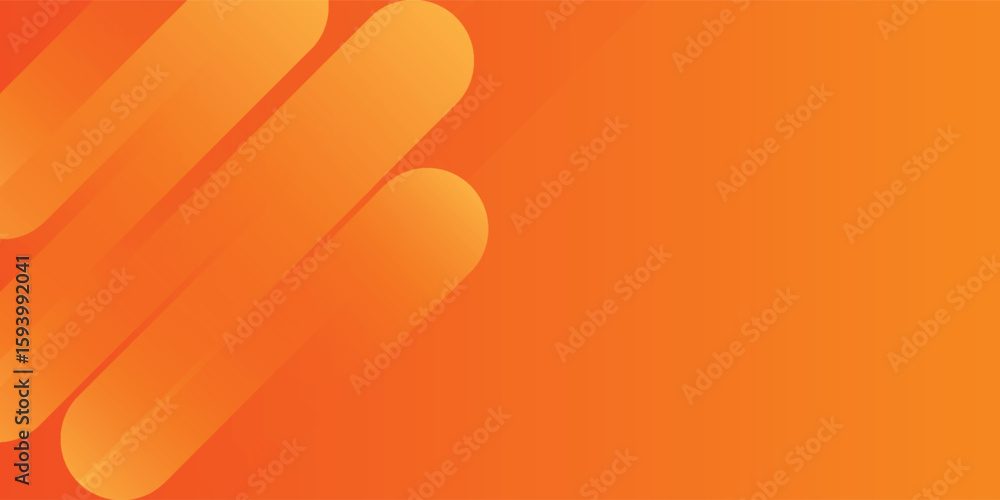 Poster abstract orange background with diagonal lines. dynamic shapes composition.