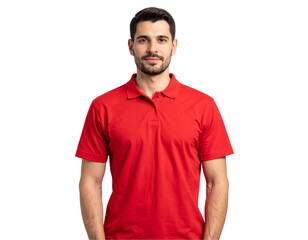 Bold Red T-shirt on Young Male – Front View 