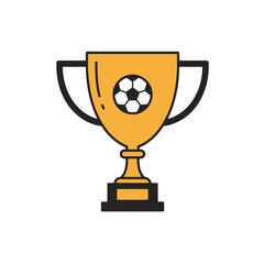 Golden Football Trophy Icon - Victory and Achievement