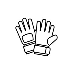 Fototapeta premium Protective Gloves Outline: Winter Sport Equipment Icon