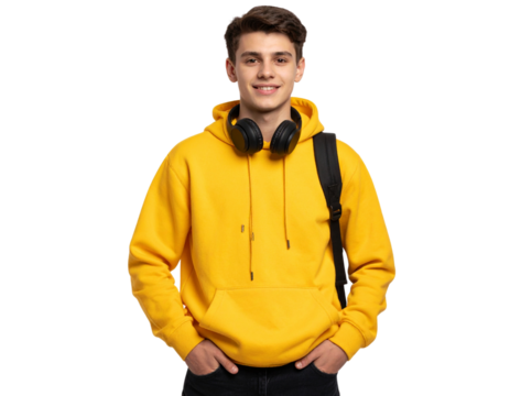 Yellow T-shirt with Headphones – Urban Teen