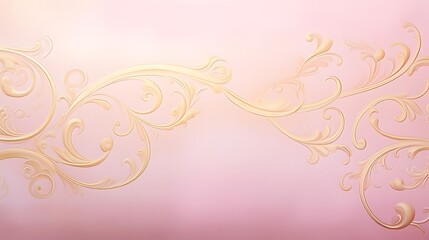 Golden curves forming elegant leaf with pinkish background