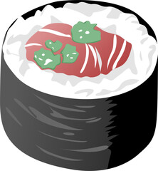 Sushi, rice wrapped in seaweed, Japanese cultural food	