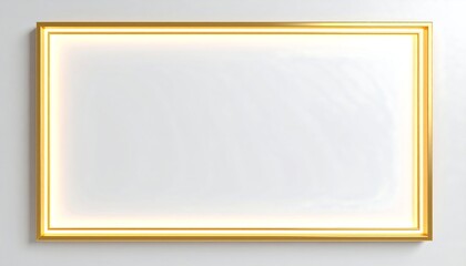 Gold-framed, illuminated, empty canvas