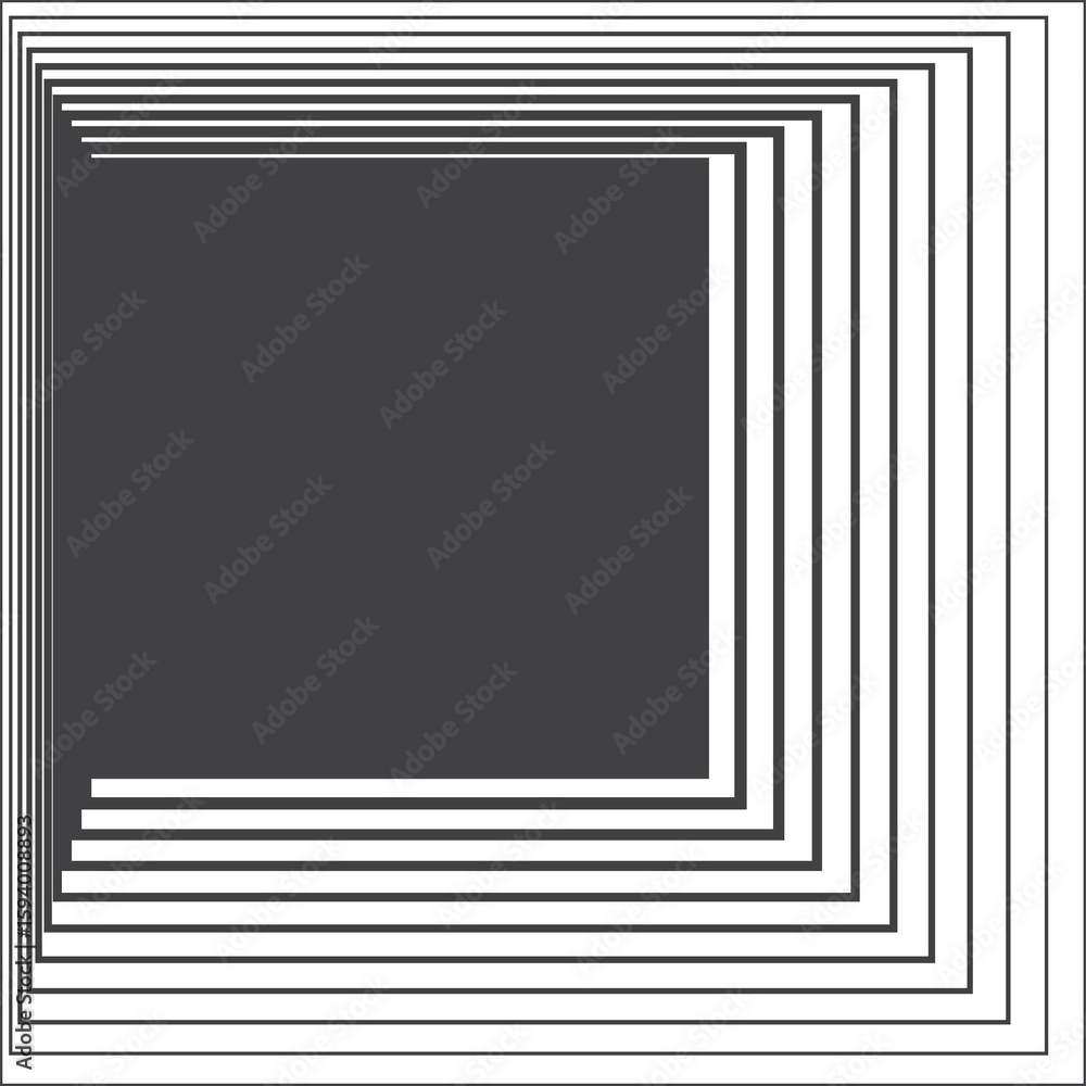 Poster square black gradient frame with blended line effect. geometric shape