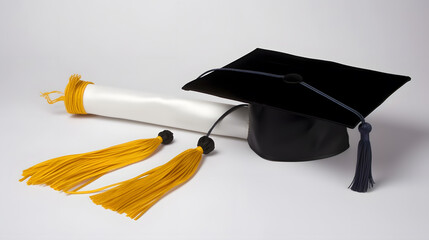 Black Graduation Cap & Diploma