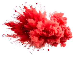 Red Smoke Bomb Explosion in Studio Light