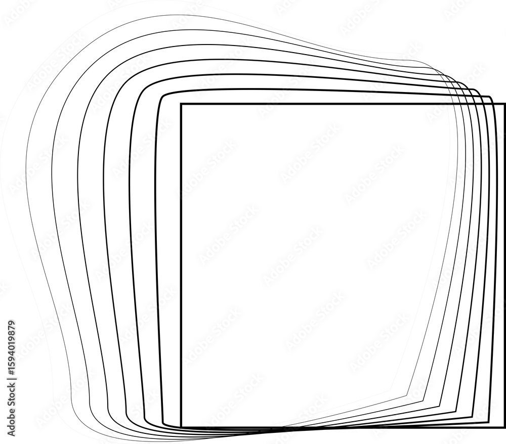 Poster square geometric with line created using blend effect. technology and digital concept