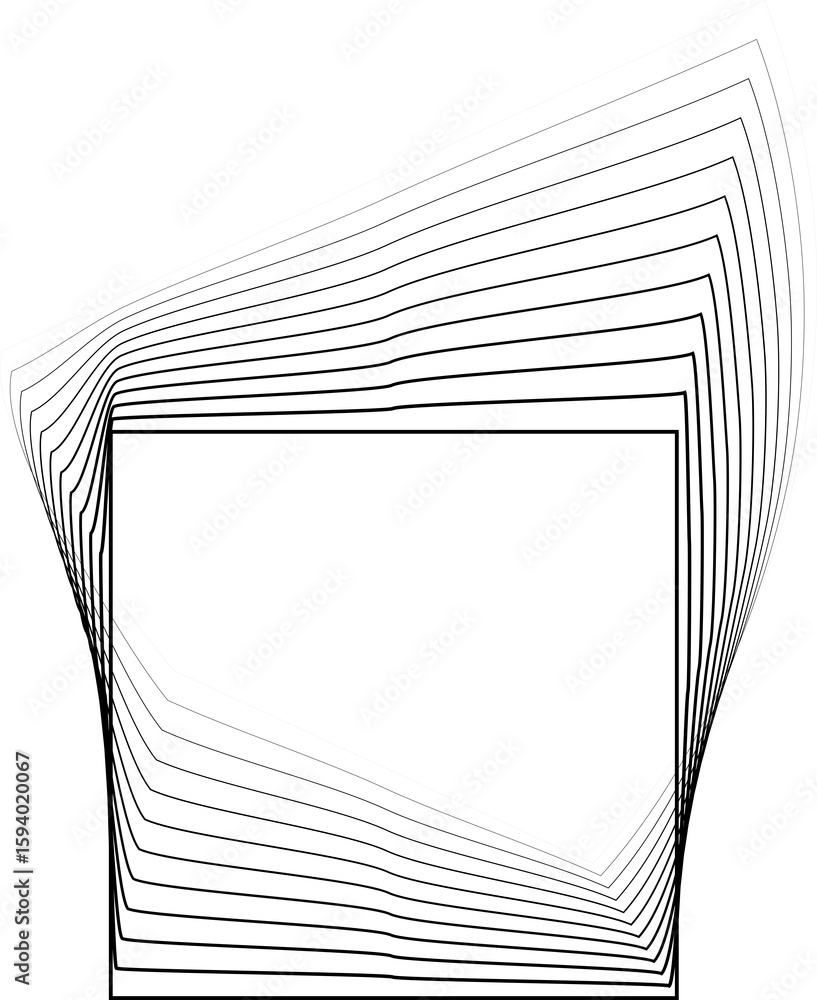 Poster square geometric with line created using blend effect. technology and digital concept