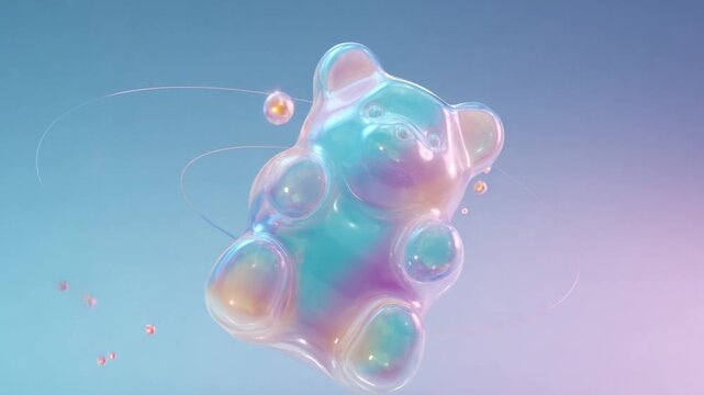 gummy bear-shaped planet transluce 4K Video