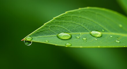 Emerald Dewdrops: Nature's Gentle Kiss