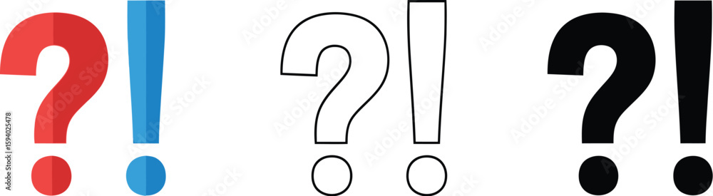 Aufkleber question mark and exclamation point symbols for web design and graphic design vector illustration se