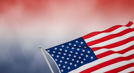 Patriotic American Flag Waving Proudly