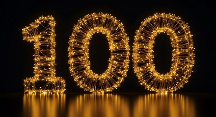 Illuminated Number 100: A Celebration of Light