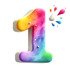 colorful plastic number one 