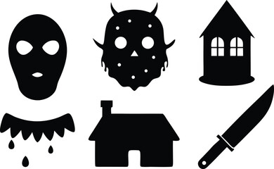 horror film inspired halloween vector elements